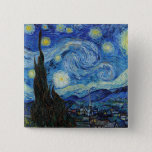 Bóton Quadrado 5.08cm Vincent Van Gogh Starry Night Vintage Fine Art<br><div class="desc">Vincent Van Gogh Starry Night Vintage Botão de Arte Fina</div>