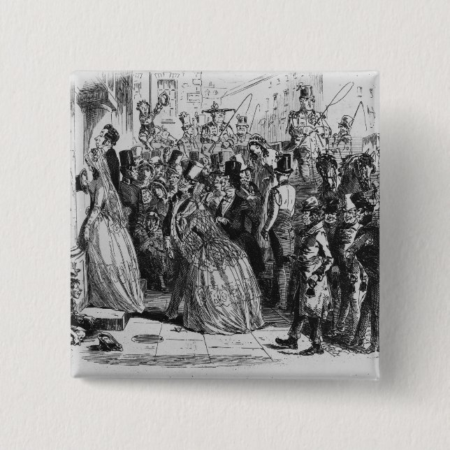 Bóton Quadrado 5.08cm Vinda em casa da igreja (Frente)