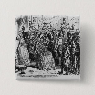 Bóton Quadrado 5.08cm Vinda em casa da igreja