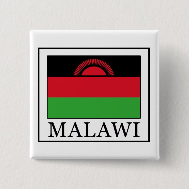 Bóton Quadrado 5.08cm Vinheta Malawi (Frente)