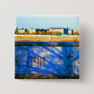 Bóton Quadrado 5.08cm Vintage Alemanha Muro de Berlim