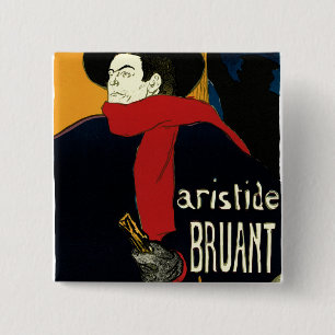 Bóton Quadrado 5.08cm Vintage Art Nouveau Embaixadores, Toulouse Lautrec