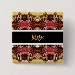 Bóton Quadrado 5.08cm Vintage Áustria Viena Palácio Hofburg