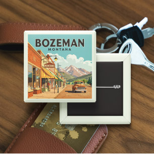 Bóton Quadrado 5.08cm Vintage Bozeman Montana