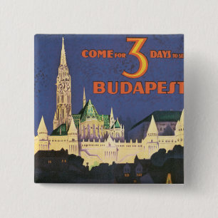 Bóton Quadrado 5.08cm Vintage Budapest