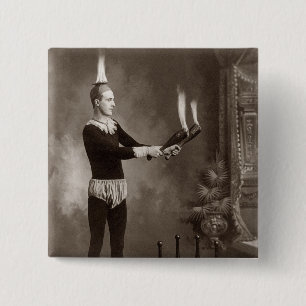 Bóton Quadrado 5.08cm Vintage Fire Juggler