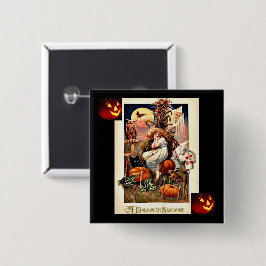 Bóton Quadrado 5.08cm Vintage Halloween Nightmare