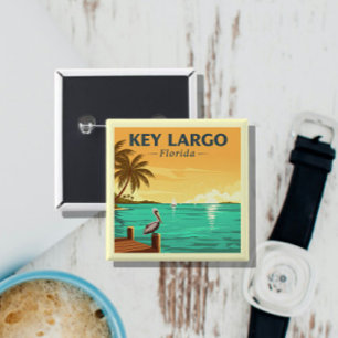 Bóton Quadrado 5.08cm Vintage Key Largo Florida