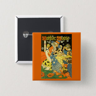 Bóton Quadrado 5.08cm Vintage Mãe Ganha Lendo Livros para Crianças
