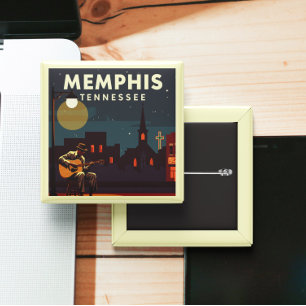 Bóton Quadrado 5.08cm Vintage Memphis Tennessee