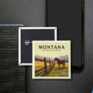 Bóton Quadrado 5.08cm Vintage Montana