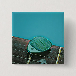 Bóton Quadrado 5.08cm Vintage retro guitarra trabalho de arte para guita