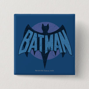 Bóton Quadrado 5.08cm Vintage - Símbolo de Bat Distresso