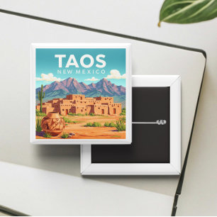 Bóton Quadrado 5.08cm Vintage Taos Novo México