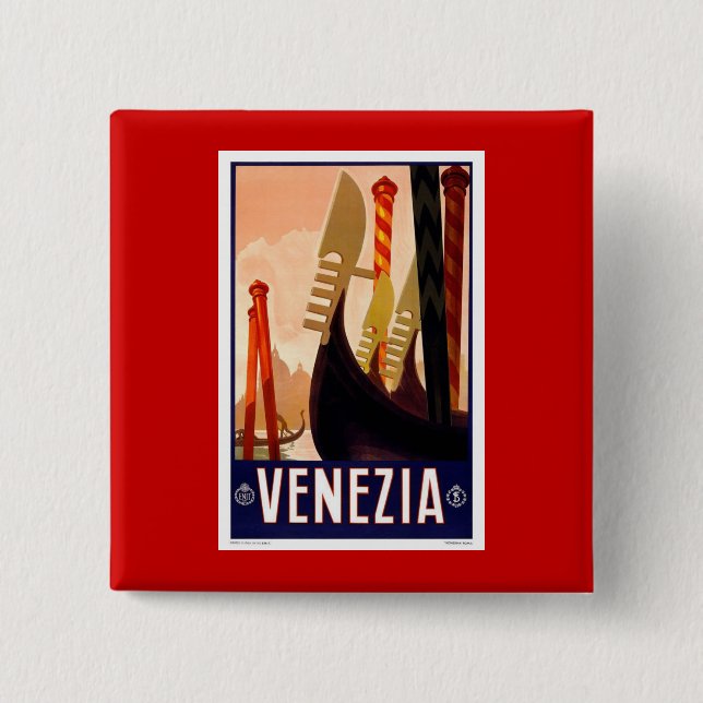 Bóton Quadrado 5.08cm Vintage Venezia (Frente)