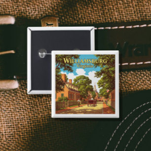 Bóton Quadrado 5.08cm Vintage Williamsburg Virginia