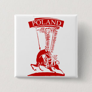 Bóton Quadrado 5.08cm Vintage Winged Hussar polonês