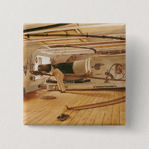 Bóton Quadrado 5.08cm Vinte e sete canhões da libra em uma navio de