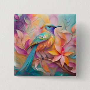 Bóton Quadrado 5.08cm Violet Throed Songbird Fantasy Bird