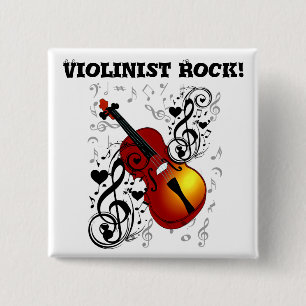 Bóton Quadrado 5.08cm Violinista, Rock the House_
