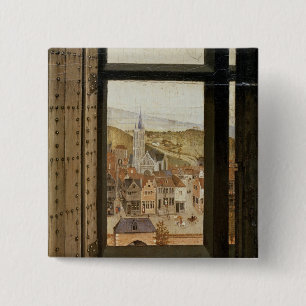 Bóton Quadrado 5.08cm Virgin e criança antes de um Firescreen, c.1440 2