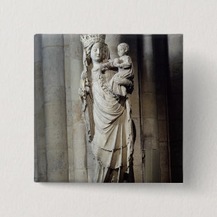 Bóton Quadrado 5.08cm Virgin e criança, conhecidos como o Notre-Dame de
