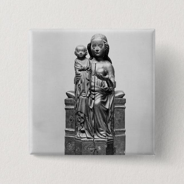 Bóton Quadrado 5.08cm Virgin fechado, início do século XV (Frente)