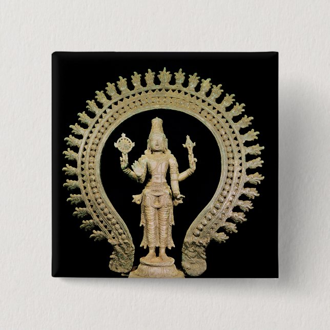 Bóton Quadrado 5.08cm Vishnu, Chola atrasado (Frente)