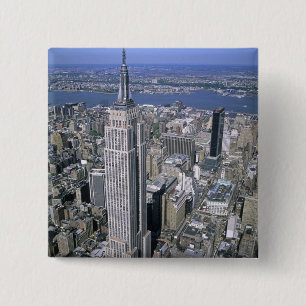 Bóton Quadrado 5.08cm Vista aérea do Empire State Building e
