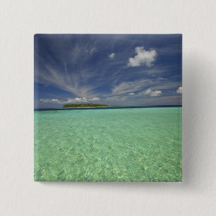 Bóton Quadrado 5.08cm Vista da Ilha Funadoo a partir de Funadovilligilli