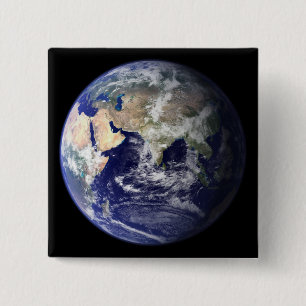 Bóton Quadrado 5.08cm Vista da terra do espaço