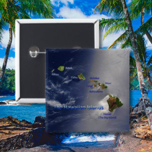 Bóton Quadrado 5.08cm Vista das Ilhas Havaianas