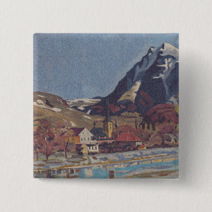 Bóton Quadrado 5.08cm Vista de Dolný Kubín por Arnold Peter Weisz