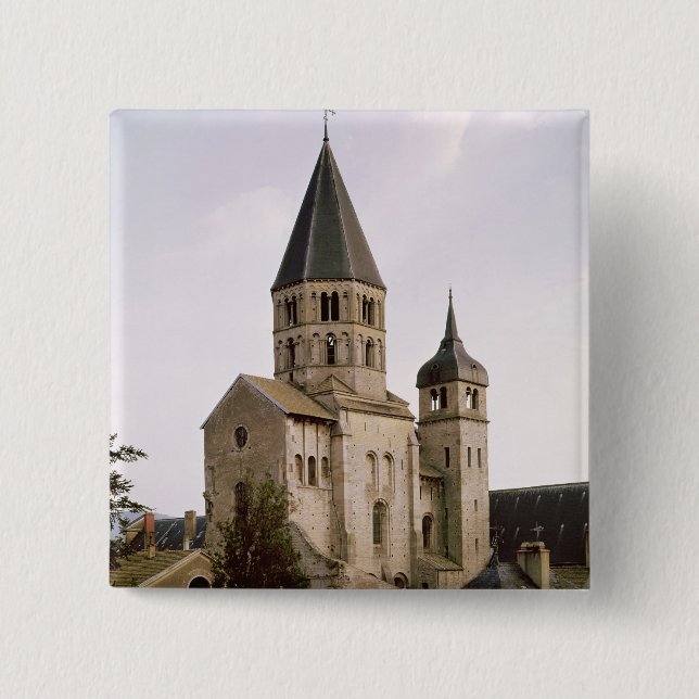 Bóton Quadrado 5.08cm Vista do Clocher de l'Eau Benite (Frente)