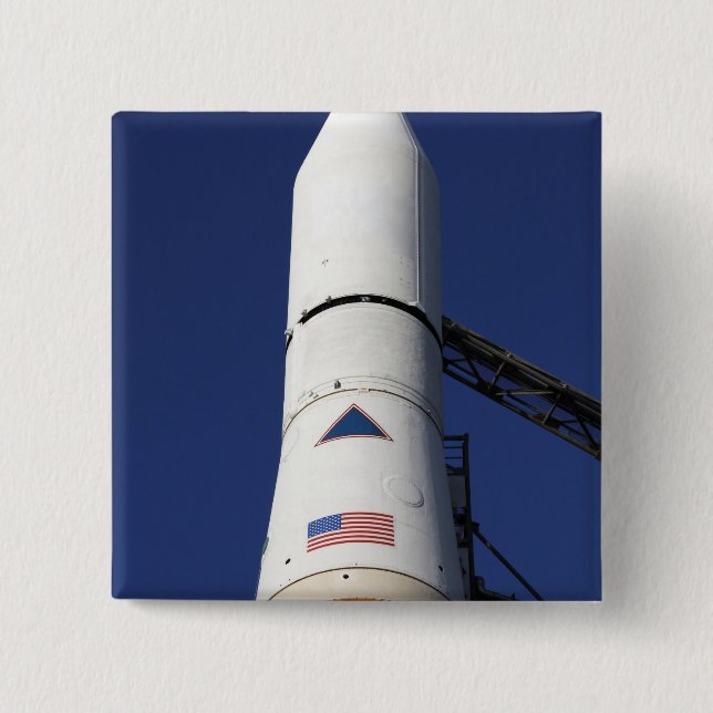 Bóton Quadrado 5.08cm Vista do cone do nariz do foguete Delta IV (Frente)