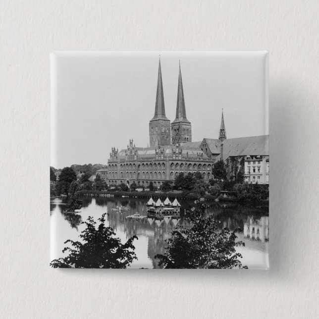 Bóton Quadrado 5.08cm Vista do museu (Frente)