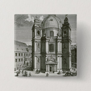 Bóton Quadrado 5.08cm Vista do Peterskirche