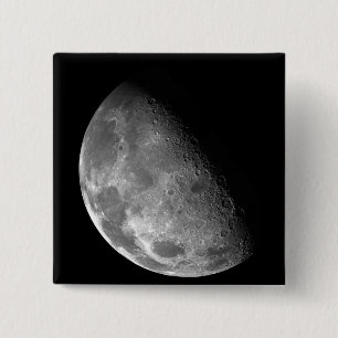 Bóton Quadrado 5.08cm Vista do polo norte da Lua