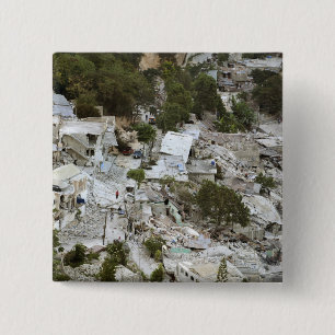 Bóton Quadrado 5.08cm Vista do Port-au-Prince, Haiti