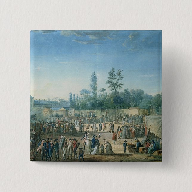 Bóton Quadrado 5.08cm Vista do Tuileries (Frente)