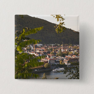 Bóton Quadrado 5.08cm Vista do Velho Centro de Heidelberg