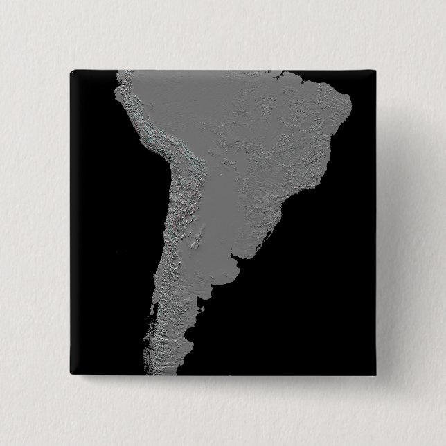 Bóton Quadrado 5.08cm Vista estereoscópica da América do Sul (Frente)