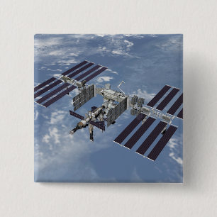 Bóton Quadrado 5.08cm Vista gerada por computador 3