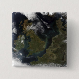 Bóton Quadrado 5.08cm Vista por satélite da Europa Norte
