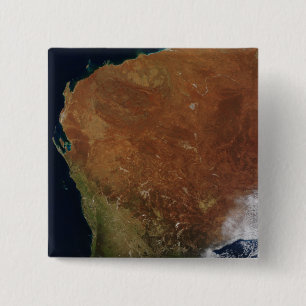 Bóton Quadrado 5.08cm Vista satélite da Austrália Ocidental
