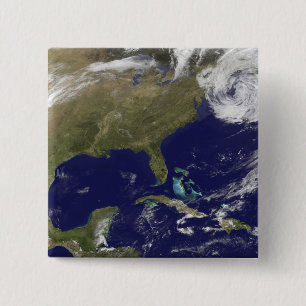 Bóton Quadrado 5.08cm Vista satélite da costa leste dos Estados Unidos