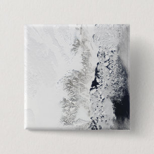 Bóton Quadrado 5.08cm Vista satélite da costa oriental de Greenlan