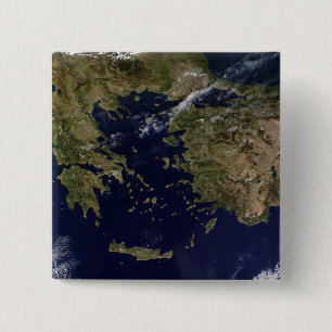 Bóton Quadrado 5.08cm Vista satélite da piscina e da Turquia