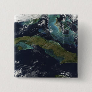 Bóton Quadrado 5.08cm Vista satélite de Cuba