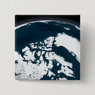 Bóton Quadrado 5.08cm Vista sobre Greenland e o oceano ártico